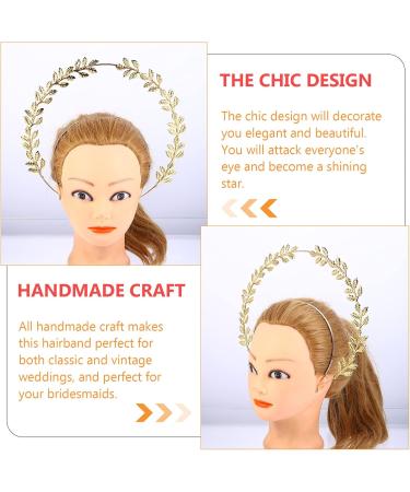 Elegant Golden Leaf Design Bridal Headband Tiara Crown Hair Hoop for Weddings - Buy Online on GoSupps.com
