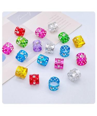 20PCS Multicolor Rhinestone Hair Rings | Dreadlocks Beads for Braiding | Hair Jewelry 12mm Adjustable Tube Beads - Buy Online on GoSupps.com