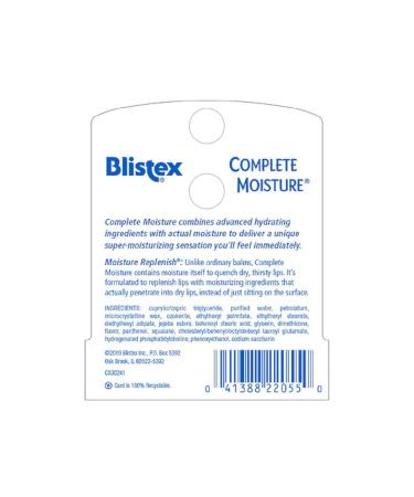 Blistex Complete Moisture Lip Balm 0.15 oz - Hydrating Lip Care | Buy Online | International Shipping Available - Buy Online on GoSupps.com