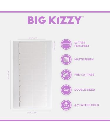 Big Kizzy Pro Hold Double-Sided Replacement Tape Tabs for Hair Extensions - Strong Flexible Damage-Free Hold - 120 Tabs for 5-7+ Weeks Wear - Buy Online on GoSupps.com