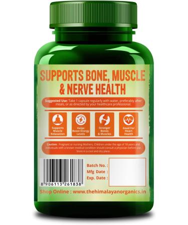 Himalayan Organics Plant Based Magnesium 220mg - 120 Veg Capsules | Natural & Vegan Formula - Buy Online on GoSupps.com