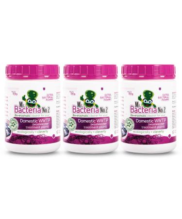 Mr. Bacteria No. 2 Bacteria Activator and Cleaner for Your Home Wastewater Treatment Plant Bacteria Waste Water Tank 500 g Pack of 3 500 g (Pack of 3)