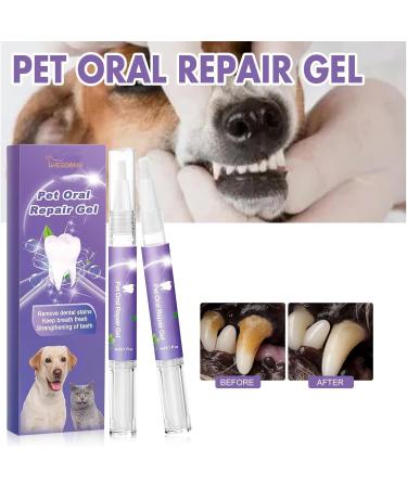 6 Pcs Pet Oral Repair Gel - Dog Bad Breath Eliminator Gel - Pet Oral Repair Without Brushing - Natural Pet Teeth Care Solution for Cat Dog - Buy Online on GoSupps.com