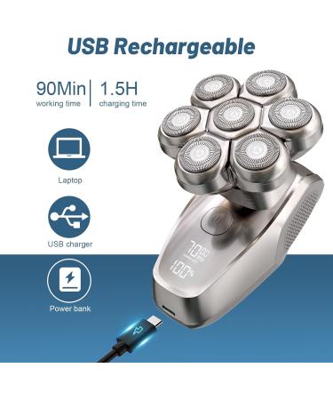 Glatens 5-in-1 Bald Head Shaver for Men - IPX7 Waterproof 0.0mm Precision LED Display Type C Rechargeable - Buy Online on GoSupps.com