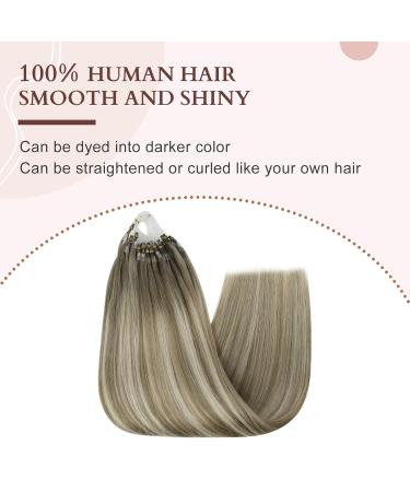 FSHINE 55CM Real Hair Extensions - 22-Inch Light Brown to Blonde Micro Loop Fusion Extensions - Buy Online on GoSupps.com