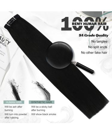 Moresoo 20 Inch Natural Black Clip in Human Hair Extensions - 7 Pieces/120g #1 - 50cm - Buy Online on GoSupps.com