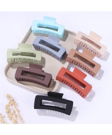 8 Pack 4.1 Inch Rectangle Hair Claw Clips for Women and Girls - Matte Finish, Non-slip, Strong Hold Hair Accessories - Buy Online on GoSupps.com