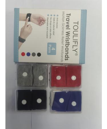 Acupressure Tape & Bracelets for Nausea Relief | Anti-Emetic Wrist Bands in Black Gray Blue & Red - Buy Online on GoSupps.com