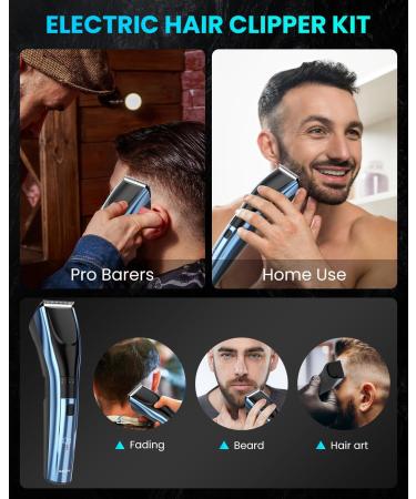 Hair Clippers for Men Cordless Clippers for Hair Cutting Professional Mens Hair Clippers Rechargeable Hair Trimmer LED Display 20 Adjustable Lengths A-blue - Buy Online on GoSupps.com