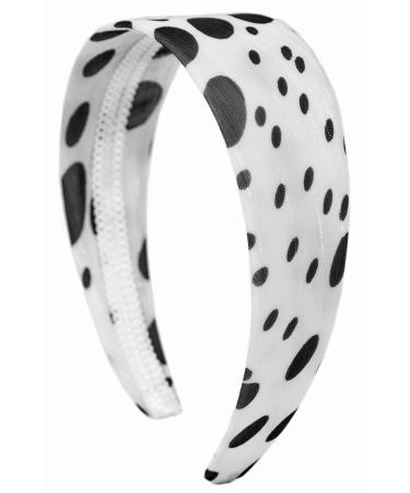 Headband Hair Accessory Retro Elastic Black White Dots