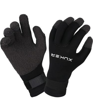 XUKER Water Gloves 3mm & 5mm Neoprene Five Finger Warm Wetsuit Winter Gloves for Scuba Diving Snorkeling Surfing