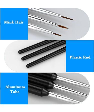 3 Pcs Fine Detail Nail Art Brush Set - Miniature Brushes for DIY Nail Art Design and Painting - Buy Online on GoSupps.com