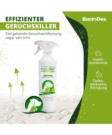 BACTODES Animal Odor Neutralizer 1L Spray - Strong Enzyme Cleaner for Cat Dog & Animal Smells - Effective Organic Microbe Odor Remover - Buy Online on GoSupps.com