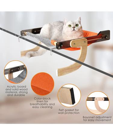 DESCHIGH Cat Window Perch - Large Cat Hammock Seat with Wood & Acrylic Frame for Windowsill - Adjustable Bed for Indoor Cats - Buy Online on GoSupps.com