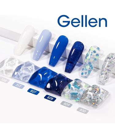 Gellen Winter Gel Nail Polish - 6 Shimmering Colors White Blue Gel Nail Polish Glitter Navy Blue Glitter White Gel Nail Polish Set Soak Off Manicure DIY Gel Nail Art for Girls Women Blue Honey - Buy Online on GoSupps.com