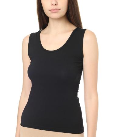 Cottonil Black Sleeveless Wide Round Neck Top for Women XL - Buy Online on GoSupps.com