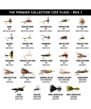 Ventures Fly Co. Premium Hand-Tied Fly Fishing Flies Assortment | 122 Flies + 2 Boxes | Dry, Wet, Nymphs, Streamers, Wooly Buggers, Terrestrials | Trout Bass Lure Set Kit Gift - Buy Online on GoSupps.com