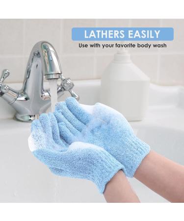 Sibba 8-Piece Peeling Gloves Set | Bathing Hand Shoes for Spa & Massage | Exfoliating Body Scrub Accessories - Men s Gland Nylon in Green Light Blue Sea Blue & Dark Blue - Buy Online on GoSupps.com