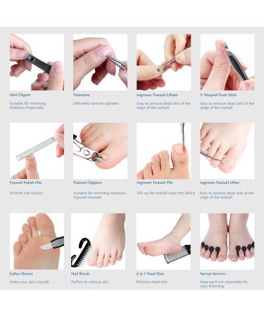Wanmat Toenail Clippers Set for Seniors - Professional Ingrown Toenail Treatment Pedicure Kit for Thick Nails - 11Pcs - Buy Online on GoSupps.com