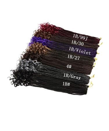 5 Packs 18 Inch Box Braids Crochet Hair with Curly Ends in 1B/Purple | Synthetic Extensions for Women - Goddess Senegalese Twist - Buy Online on GoSupps.com