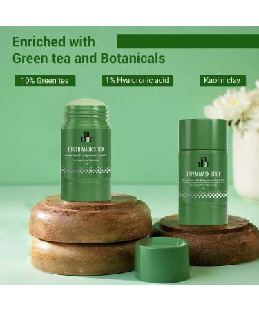 SOTRUE Green Tea Cleansing Mask Stick - Blackhead Removal Oil Control & Anti-Acne | Purifying Detox Mud Mask | Made in India - International Shipping Available - Buy Online on GoSupps.com