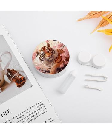 Tiger Japanese Cherry Blossom Contact Lens Case with Mirror | Cute Portable Travel Kit - Buy Online on GoSupps.com