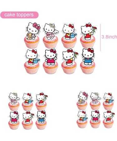 25pcs Hello Kittys cake toppers Kids Birthday Party Supplies Kitty Cat cupcake Topper Party Decorations - Buy Online on GoSupps.com