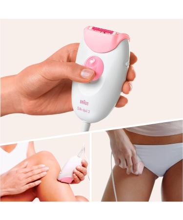 Buy Braun Silk- pil 3 Epilator for Women - Hair Removal Massage Attachment & Bikini Trimmer - Pink/White | International Shipping - Buy Online on GoSupps.com
