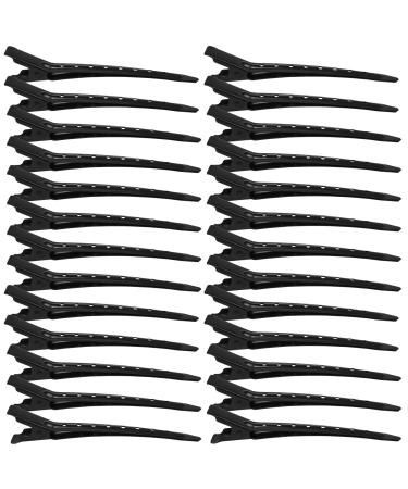 Jinlaili 26 pieces deny hair clips compartment clamps hairdresser hair clips duck styling hair clamps professional steel hair clips for DIY hair clips women and girls tinker (black)