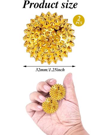 Acupressure Ball Set - 32mm Magnetic Hedgehog Massage Balls for Stress Relief & Foot Massage (Gold) - Buy Online on GoSupps.com