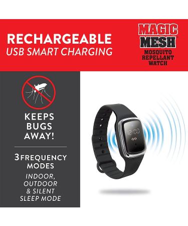 Magic Mesh Bug Repellant Watch - Ultrasonic Mosquito Repellent Bands - Adjustable Silicone Wristband - Buy Online on GoSupps.com