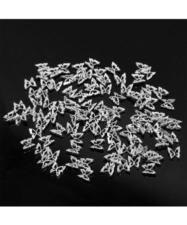 DanNeasy 3D Butterfly Charms for Nails - 100pcs Silver Alloy Nail Jewels for Acrylic Nails | DIY Craft Nail Art Accessories - Buy Online on GoSupps.com