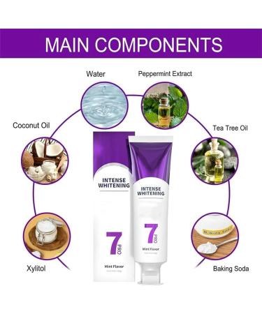 NQNFWCRJ 7 Pro Strong Whitening Toothpaste Intense Whitening Toothpaste Bright White Probiotic Toothpaste Deep Cleaning Toothpaste for Oral Care - Buy Online on GoSupps.com