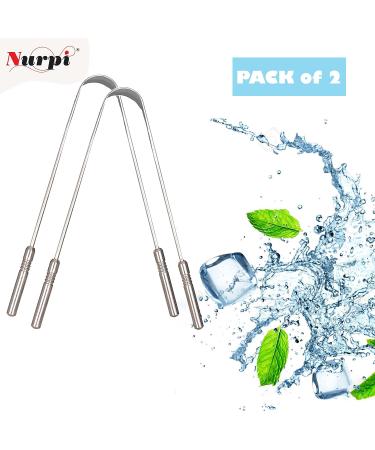 NURPI Stainless Steel Tongue Cleaner - Pack of 2 | Premium Quality - Buy Online on GoSupps.com