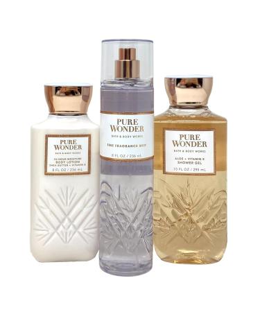 Pure Wonder 3 Piece Gift Set - Bath & Body Works Fragrance Mist Shower Gel & Body Lotion - Full Size Pink | International Shipping Available - Buy Online on GoSupps.com