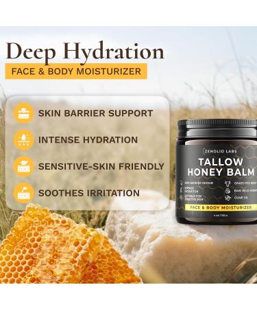 Organic Beef Tallow for Skin Face - Tallow and Honey Balm for Face - Whipped Grass-Fed Moisturizer with Raw Honey & Beeswax - Hydrating Body Cream for Dry Cracked and Sensitive Skin 4 Fl Oz (Pack of 1) - Buy Online on GoSupps.com