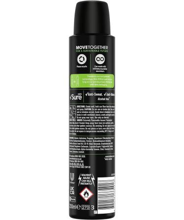 Sure Men Quantum Dry Anti-Perspirant Aerosol pack of 6 deodorant for men for 48-hour sweat and odour protection 200 ml Quantum Dry 200 ml (Pack of 6) - Buy Online on GoSupps.com