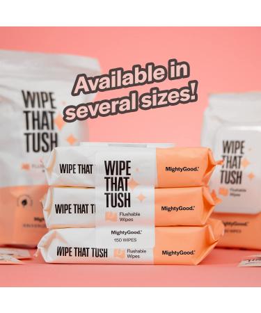 MightyGood Flushable Wet Wipes - 30 Individually Wrapped Extra-Large Wipes with Aloe - Hypoallergenic & Unscented - Septic Safe - 1 Pack - Buy Online on GoSupps.com