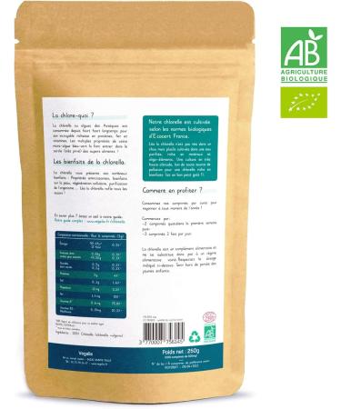 Organic Chlorella tablets - Ecocert certified grown in pure water analyzed and packaged in France - Buy Online on GoSupps.com