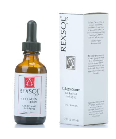 REXSOL Collagen Serum with Vitamins C & E | Best Anti Aging Serum for Face Care Age Spot & Hyperpigmentation Treatment | Rapid Wrinkle Repair & Anti Wrinkle Solution - Buy Online on GoSupps.com