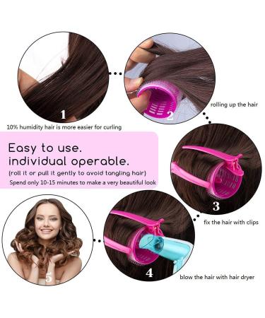 Spiral Curls Hair Rollers Set - 24 Heatless Curlers with Clips and Comb, Pink - Buy Online on GoSupps.com