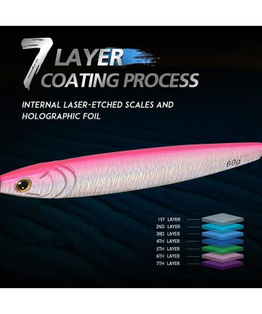 TRUSCEND Saltwater Jigs Fishing Lures with Flat BKK Hooks - Sea Fishing Spoon Lure for Tuna, Salmon, Grouper - Slow Pitch, Knife, Vertical Jigs - Bass Blade Bait 10g-160g G1-3.8 -2.1oz - Buy Online on GoSupps.com