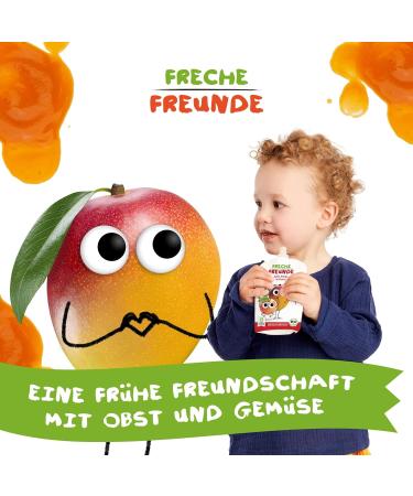 Cheeky Friends Bio Quetschie - Apple Mango & Peach Fruit Puree for Kids | Vegan & Gluten-Free | 12 x 100g (2x6-Pack) - Perfect for Babies 1+! - Buy Online on GoSupps.com