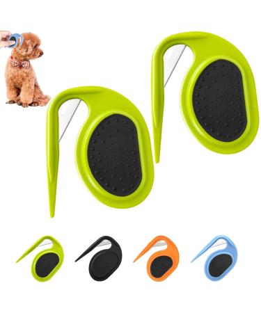 Pet Knotting Comb de-filter with steel blade de-filter knife cat splitter fur-tubular de-filtering ridge knot comb Beauty-Tools pet spill depilatory comb (green)