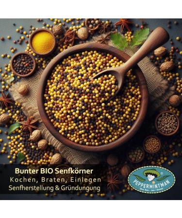 PEPPERMINTMAN 1kg Organic Coloured Trio Mustard German Culture Mix Black and Brown and Yellow Mustard Seed Mix Seasoning Mustard Preparation Green Fertiliser - PEPPERMINTMAN - Buy Online on GoSupps.com