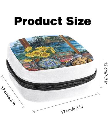 Vintage Sunflower Beach Color Sanitary Napkin Storage Bag - GIAPB Period Tampon Makeup Pad Pouch 3719 - Buy Online on GoSupps.com