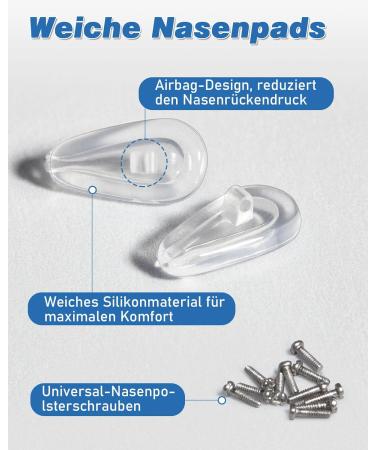 Vastar Glasses Repair Set - 12 Pairs Silicone Nose Pads 24 Screws 3-in-1 Screwdriver Cleaning Cloth & Tweezers | International Shipping - Buy Online on GoSupps.com