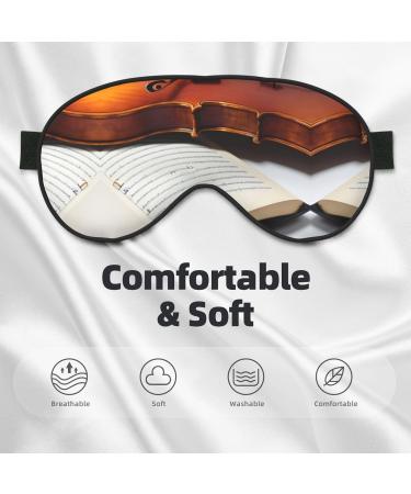 SSIMOO Violin Book Print Double-Sided Eye Mask - Soft Light Blocking Sleep Enhancer - Perfect for Better Sleep Quality - Buy Online on GoSupps.com
