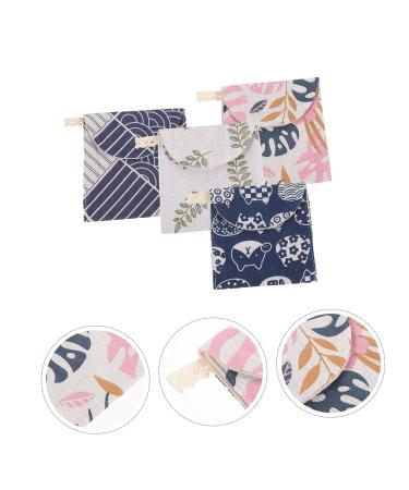 FRCOLOR 4pcs Cute Monstera Tampon Bags for Menstrual Pads - Cotton Linen Period Bags for Girls - Buy Online on GoSupps.com
