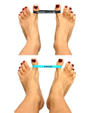 Fuertoes Hallux Valgus Resistance Bands Toe Strengthener Crooked Toe Straightener & Stretcher Bunion Bands for Correct Alignment & Ease Discomfort Set of 2 Strength Options - Buy Online on GoSupps.com